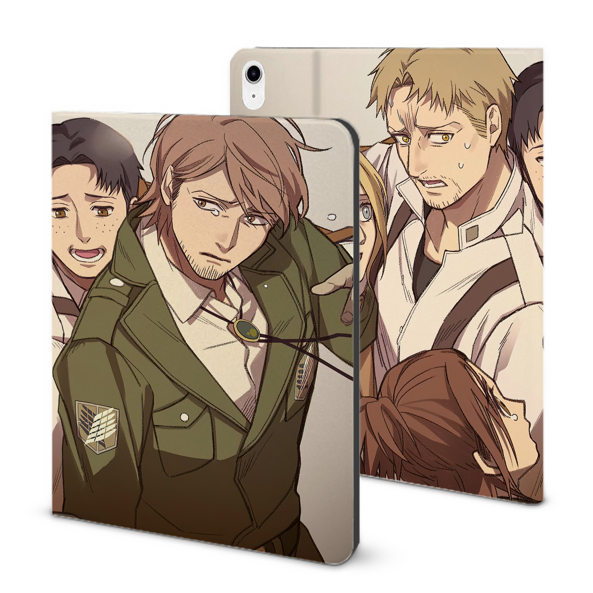 （画像用） 進撃の巨人 Attack on Titan IPad ケース ブック型 PUレザー TPU 耐衝撃 軽量 薄型 ペン収納なし 全面保護 IPad 各モデル対応
